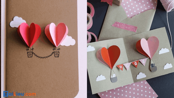 Hướng dẫn cách làm thiệp Valentine 3D đơn giản