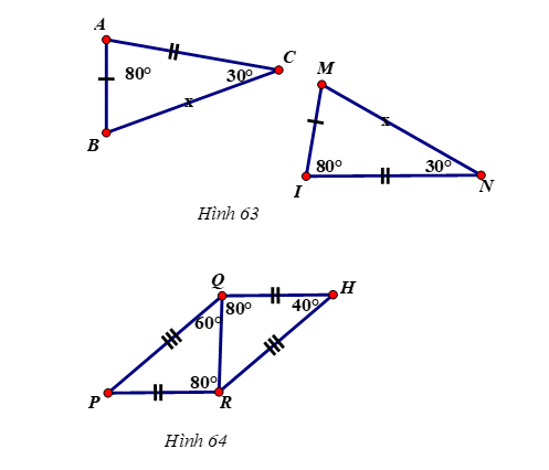 Hình 4: Giải bài 10 trang 111 SGK Toán Lớp 7 tập 1 - Hai tam giác bằng nhau