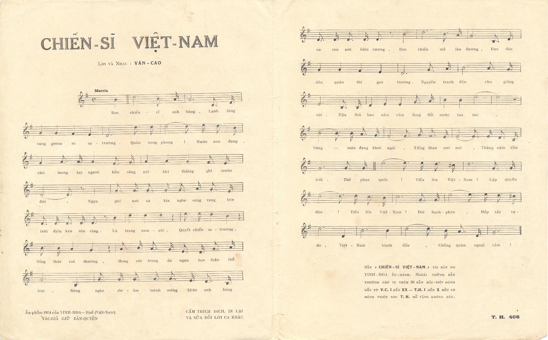 Lời bài chiến sĩ Việt Nam - Văn Cao