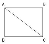 Đo độ dài các cạnh của hình chữ nhật ABCD rồi tính diện tích hình tam giác ABC trang 89 sgk Toán 5