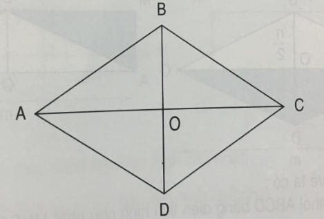 Trong hình thoi ABCD, AC và BD là hai đường chéo của hình thoi, chúng cắt nhau tại điểm O | Để học tốt Toán 4
