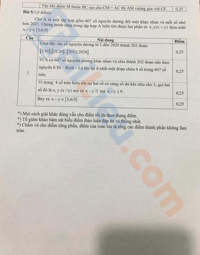 Đáp án Đề thi học sinh giỏi Toán 7 cấp huyện 2021 Phòng GD&ĐT Tiền Hải