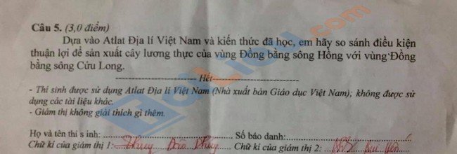 Đề thi HSG môn Địa 9 tỉnh  Quảng Ninh 2021-2