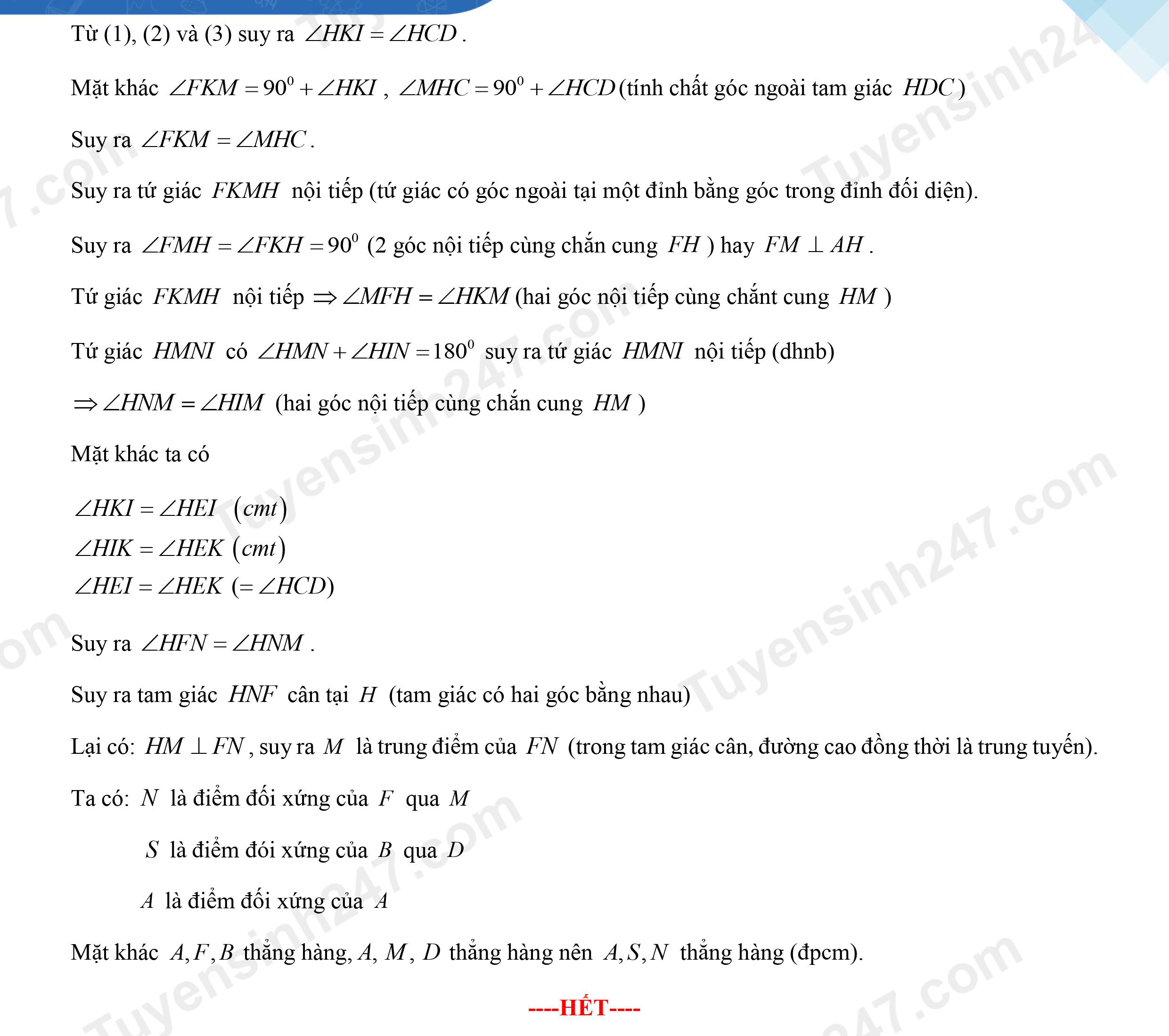 Đáp án Đề thi tuyển sinh lớp 10 môn Toán 2021 Ninh Thuận (câu 6)