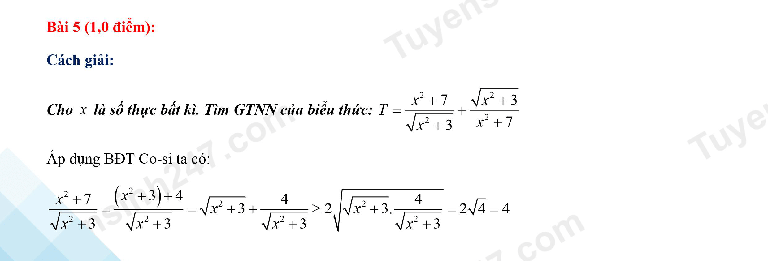 Đề thi tuyển sinh lớp 10 môn Toán 2021 Quảng Ngãi có đáp án