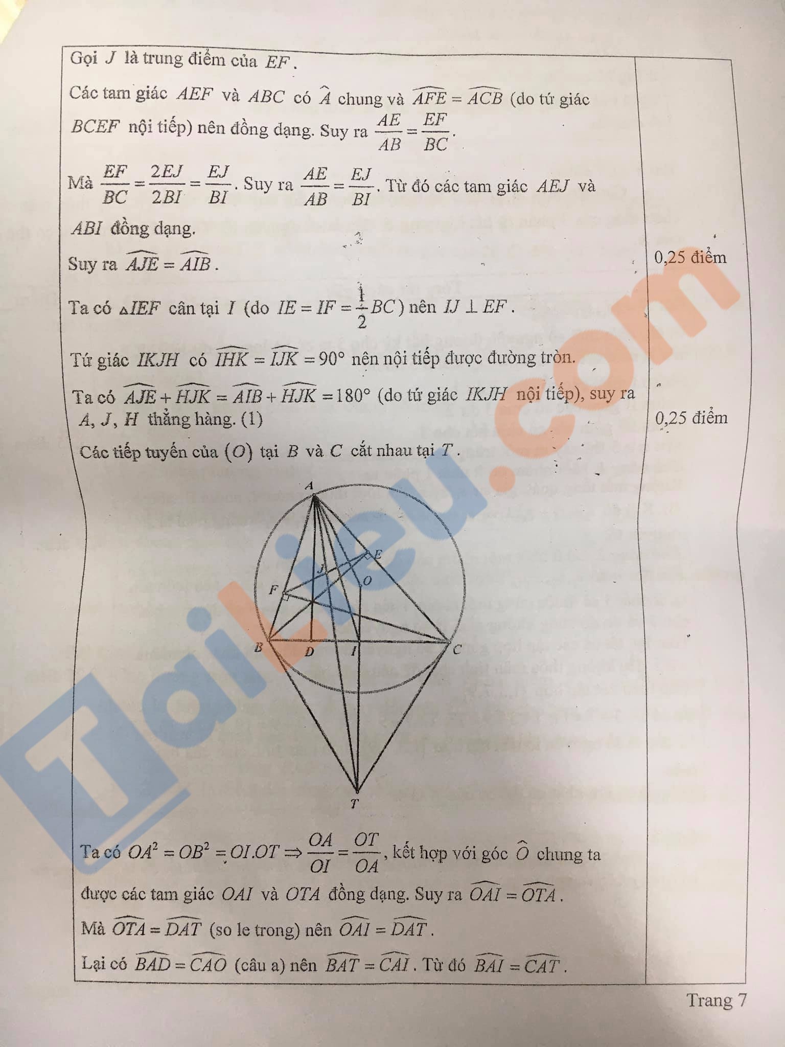 Đáp án Đề thi tuyển sinh lớp 10 môn Toán 2021 Quảng Ngãi (Đề chuyên)