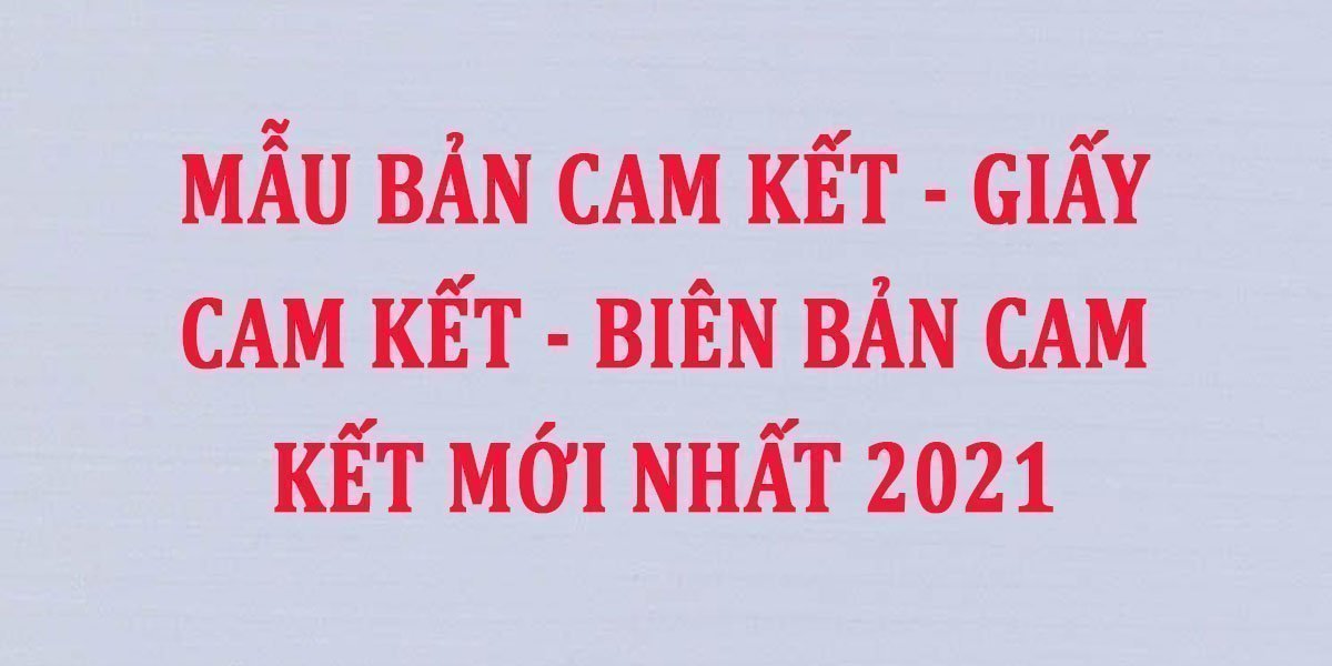 Tổng hợp các mẫu bản cam kết mới nhất năm 2022