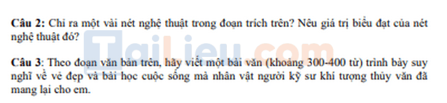 Đề thi thử vào lớp 10 môn văn thành phố Hồ Chí Minh 2020 - Lần 2-2