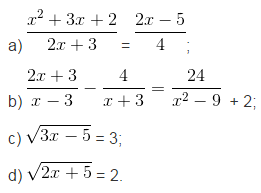 Giải bài tập trang 62, 63 SGK Đại số 10: Phương trình quy về phương trình bậc nhất, bậc hai