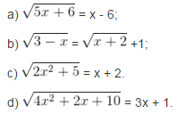 Giải bài tập trang 62, 63 SGK Đại số 10: Phương trình quy về phương trình bậc nhất, bậc hai
