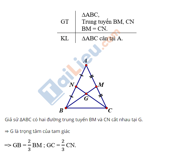 Giải bài tập SGK Tính chất ba đường trung tuyến của tam giác