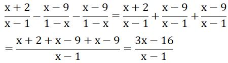 Giải bài tập SGK Toán lớp 8 bài 6: Phép trừ các phân thức đại số