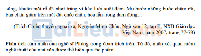 Đề thi thử THPTQG môn văn trường chuyên Hùng Vương - Gia Lai 2021-3
