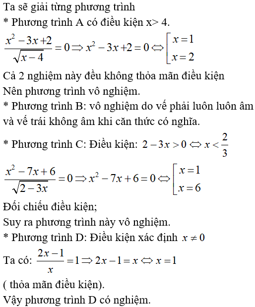 13 câu trắc nghiệm Đại cương về phương trình có đáp án