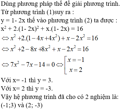 9 câu trắc nghiệm Một số ví dụ về hệ phương trình bậc hai hai ẩn có đáp án