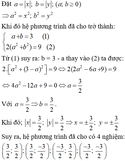 9 câu trắc nghiệm Một số ví dụ về hệ phương trình bậc hai hai ẩn có đáp án