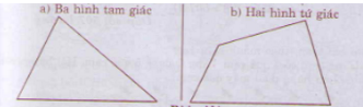 Kẻ thêm một đoạn thẳng vào mỗi hình sau để được Ba hình tam giác | Để học tốt Toán 3