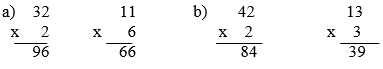 Đặt tính rồi tính 32 x 2, 11 x 6 | Để học tốt Toán 3