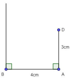 Vẽ hình chữ nhật ABCD có AB = 4 cm, AD = 3 cm theo hướng dẫn sau