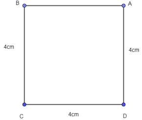 Vẽ hình vuông cạnh 4 cm bằng thước và eke theo hướng dẫn sau