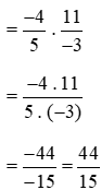Tính: a)(-2)/7 : 4/7; b) (-4)/5 : (-3)/11; c)