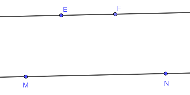 Cho đường thẳng MN như hình bên. Hãy vẽ hình trong