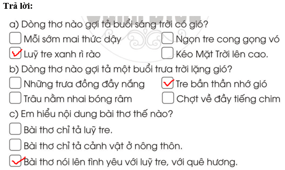 Vở bài tập Tiếng Việt lớp 2 Tập 2 trang 35, 36, 37, 38, 39 Bài 27: Ôn tập giữa học kì 2