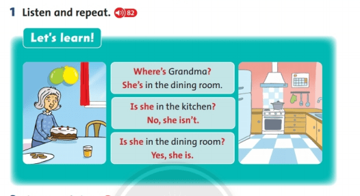 Giải Tiếng Anh lớp 2 Unit 6: Where’s Grandma? - Lesson 2 SGK