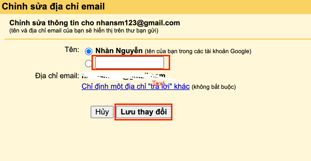 Cách đổi tên Gmail trên máy tính