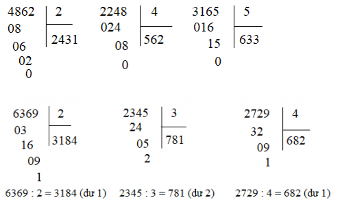 Giải Toán 3 VNEN Bài 63: Chia số có bốn chữ số cho số có một chữ số | Hay nhất Giải bài tập Toán 3 VNEN