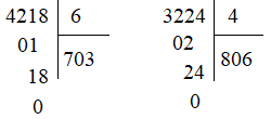 Giải Toán 3 VNEN Bài 64: Chia số có bốn chữ số cho số có một chữ số (tiếp theo) | Hay nhất Giải bài tập Toán 3 VNEN