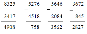Giải Toán 3 VNEN Bài 57: Phép trừ các số trong phạm vi 10000 | Hay nhất Giải bài tập Toán 3 VNEN