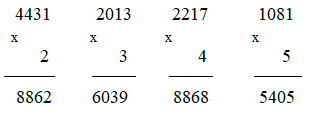 Giải Toán 3 VNEN Bài 61: Nhân số có bốn chữ số với số có một chữ số | Hay nhất Giải bài tập Toán 3 VNEN
