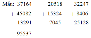 Giải Toán 3 VNEN Bài 82: Phép cộng các số trong phạm vi 100000 | Hay nhất Giải bài tập Toán 3 VNEN