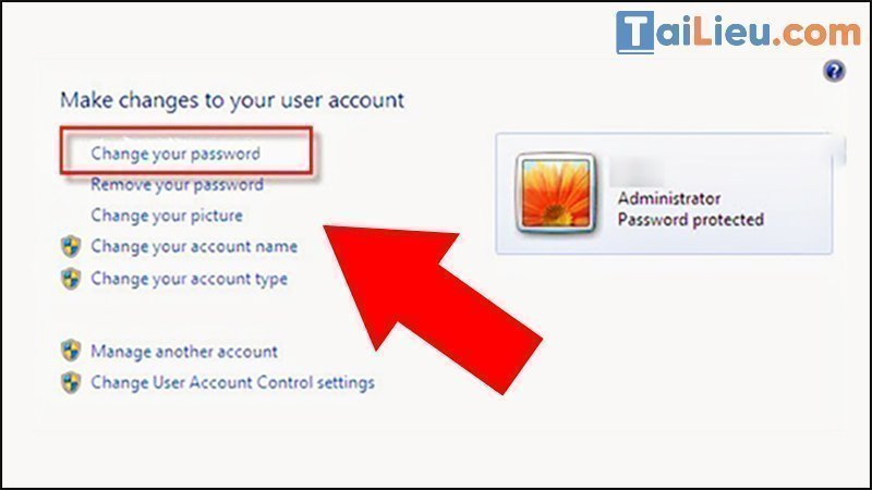 Bước 4 cách đổi mật khẩu máy tính win 7 