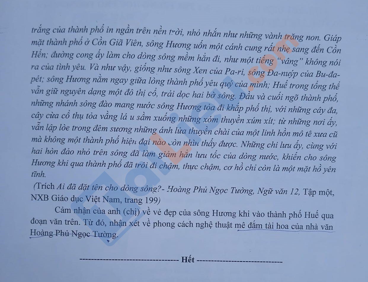 Đề thi thử THPT Quốc gia môn Ngữ văn 2022 trường THPT Mường Chà - Điện Biên.