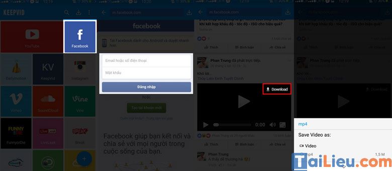 Cách tải video trên facebook về điện thoại samsung, oppo