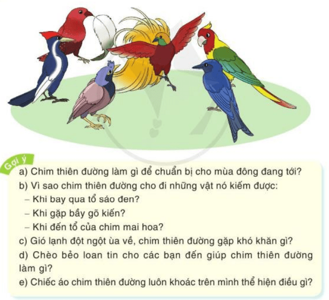Bộ lông rực rỡ của chim thiên đường trang 70 Tiếng Việt lớp 3 Tập 1 | Cánh diều