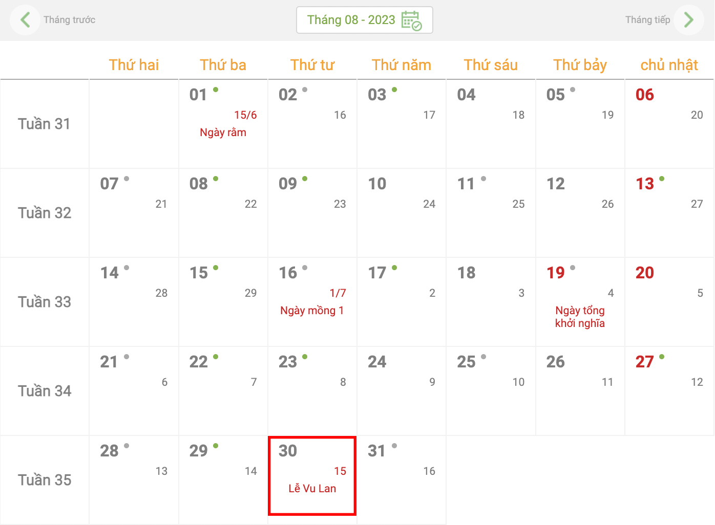 Lễ Vu Lan 2023 là ngày mấy