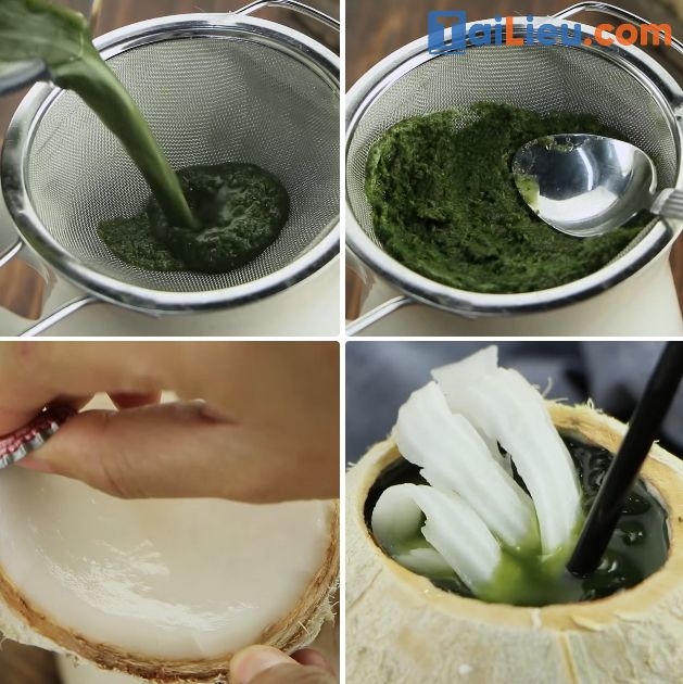Cách làm rau má nước dừa