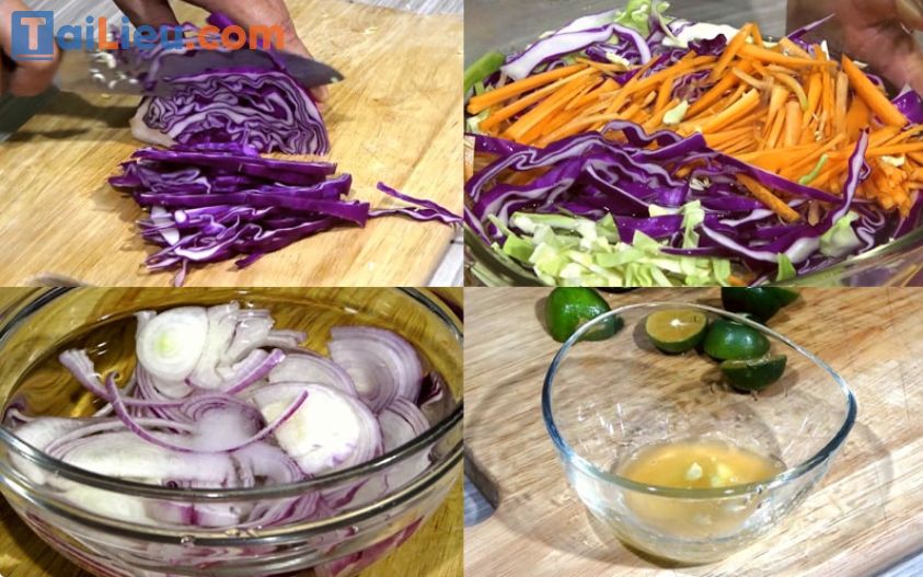Cách làm salad rau bắp cải tím