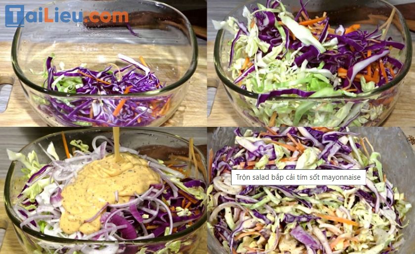 Cách làm salad rau bắp cải tím