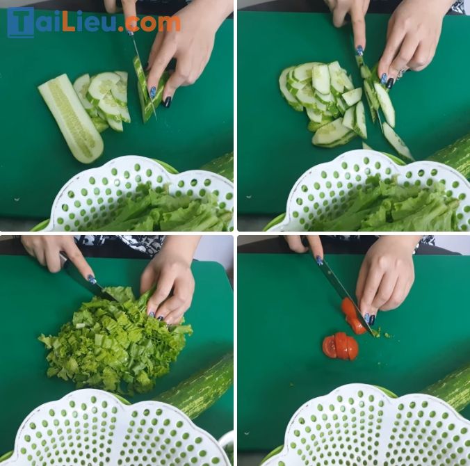 Cách làm salad rau xà lách dưa chuột