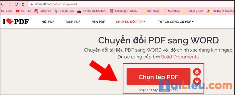 Cách chuyển pdf sang word không bị lỗi font bằng I Love PDF 