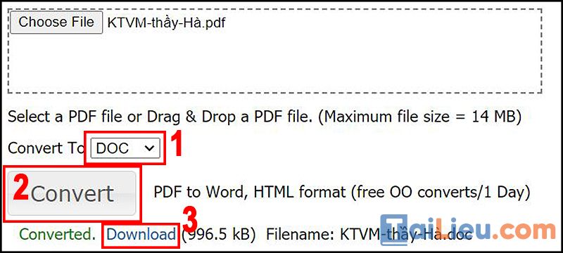 Cách chuyển file pdf sang word không bị lỗi font bằng PDF to Word Doc Converter