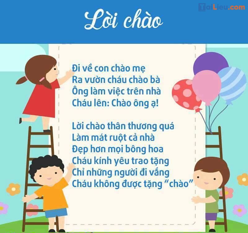 Những bài thơ chủ đề trường mầm non cho bé