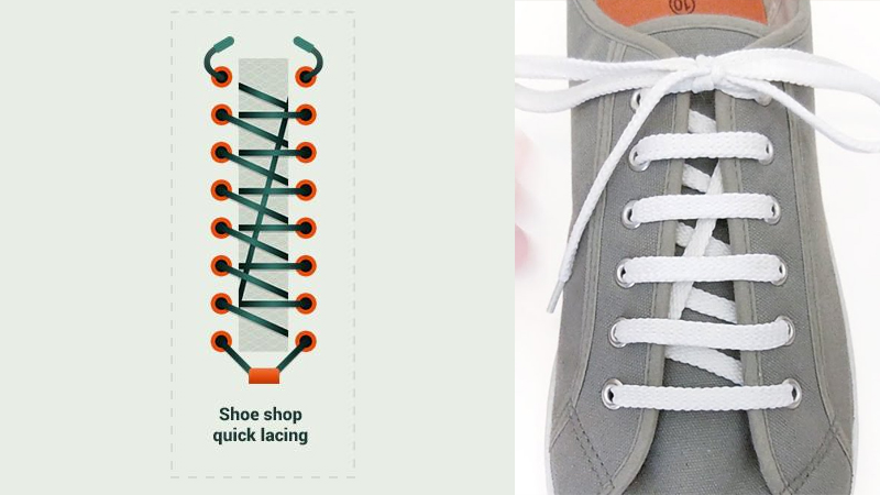 Cách thắt dây giày kiểu Shoe Shop