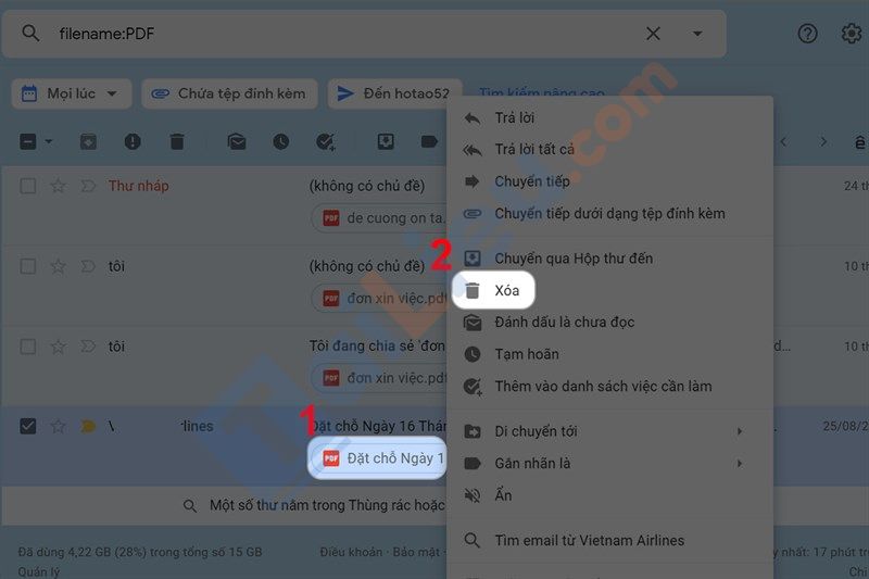 Cách giải phóng dung lượng Gmail