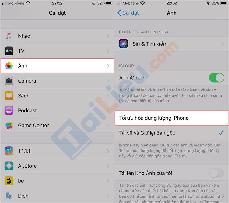 Cách giải phóng dung lượng iPhone