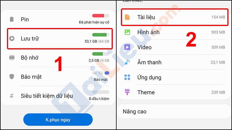 Cách giải phóng dung lượng Samsung
